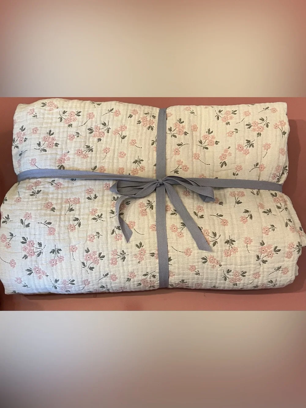 Anthropologie Floral Field Cotton Floral Jacquard Coverlet and Shams, Queen